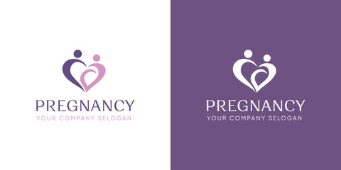 Pregnant logo. This concept is a visual representation of helping a couple's Pregnant to quickly have children
