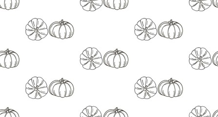 simple hand-drawn illustration of two pumpkins. Simple doodles pumpkins.