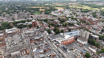 Obraz premium .Colchester City centre Essex UK drone aerial view high angle