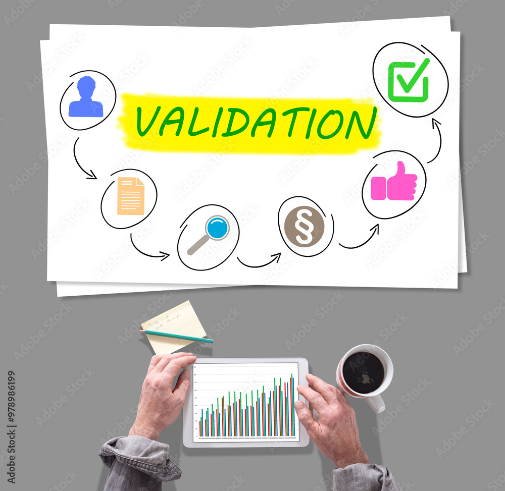 Poster validation concept placed on a desk