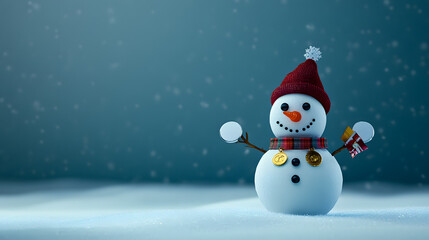 Obraz premium Snowman with orders and medals on blue background.