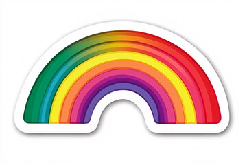vibrant illustration of a rainbow with smooth colorful arches featuring all the classic rainbow colors in a simple clean design