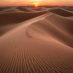 Sunset Over Desert Dunes