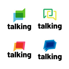 Set of Modern Chat Talk Logo Design Vector Template