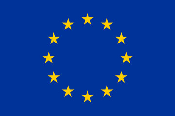 Flag of Europe, European, European Union, Council of Europe, circle of twelve five-pointed yellow stars on a blue field