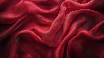 Obraz premium Red Silk Fabric Draped Background