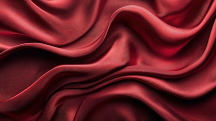 Obraz premium Red Silk Fabric Draped and Flowing
