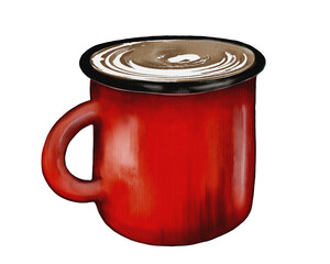 A joyful watercolor cup celebrating New Year's with a festive drink, perfect for winter gatherings