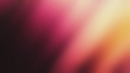 Obraz premium Blurred diagonal gradient from warm amber to soft pink, fading into a dark brown background, noise texture effect