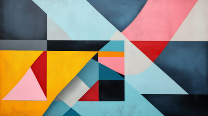 Abstract geometric art emphasizes shapes, patterns, symmetry, and expressive design.