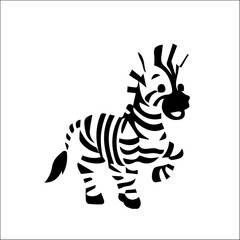 zebra cartoon vector illustration © ZA Qazi