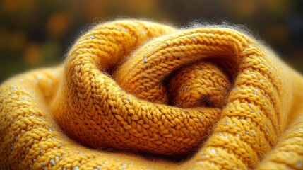 Fototapeta premium Luxurious Amber Yellow Woolen Fabric Texture Background for Knitted Sweaters and Scarves