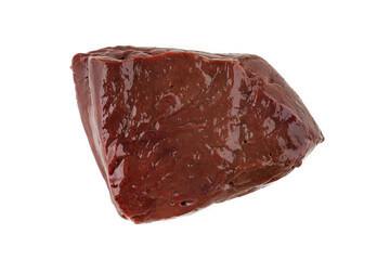 Beef liver, fresh meat, beef, raw meat on white background, isolated