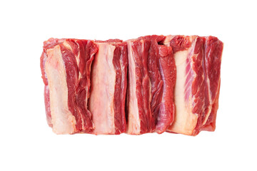 Meat ribs, fresh meat, beef, raw meat on white background, isolated