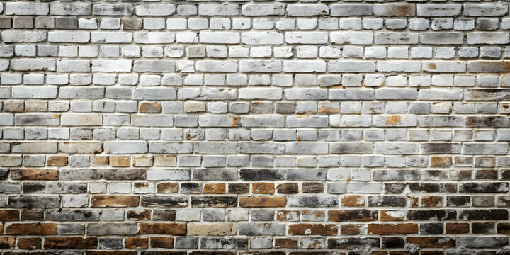 Fototapeta Aged white and gray brick wall with a textured and grungy appearance, aged, white, gray, brick, wall, textured, grungy