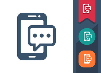 Smartphone Icon. Mobile Phone, Telephone, Phone Call, Chat Bubble, Texting, Text Message