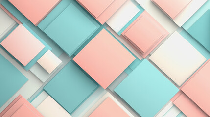 Pastel geometric abstract background with pink, blue, white rectangles in modern design
