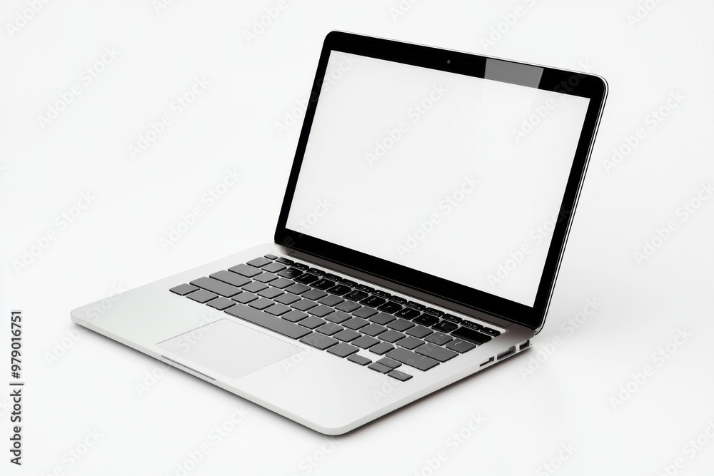 Wall mural laptop mockup on isolated white background created with generative ai