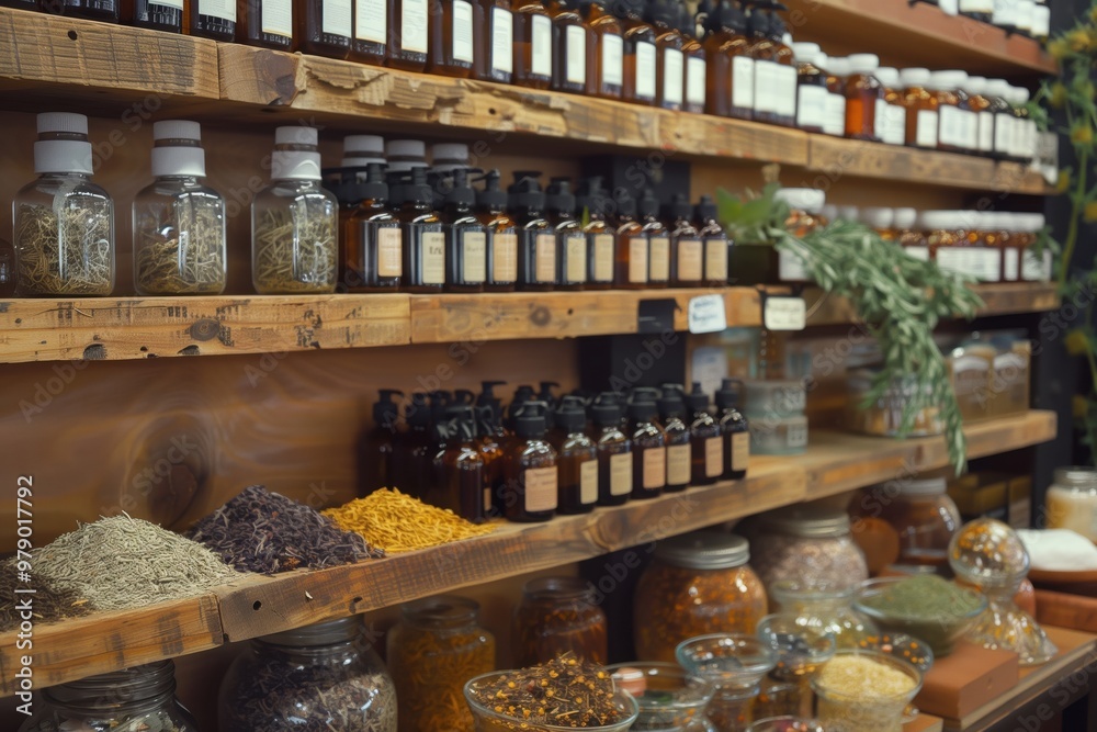 Wall mural herbal pharmacy