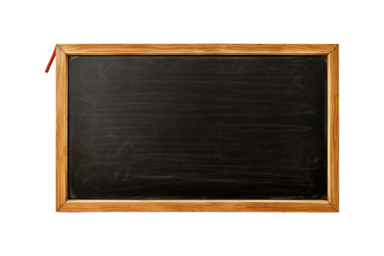 Empty a blackboard with a brown wooden frame. Suitable for educational, restaurant, or office designs. Perfect for showcasing menus and schedules. Generative AI