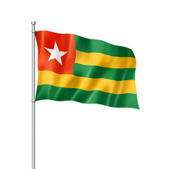 Togo flag isolated on white