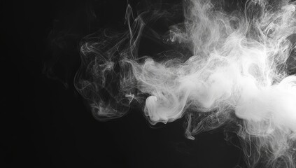 Abstract white smoke on a black background