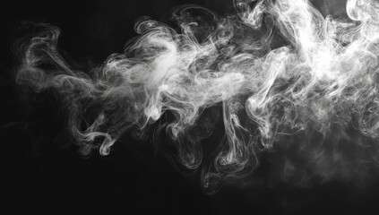 Abstract white smoke on a black background