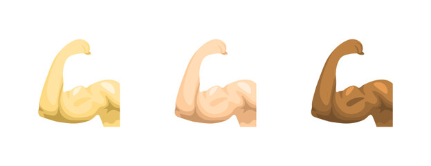 Biceps set icons. Flat style. Vector icons.