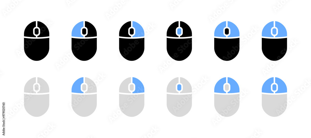 Wall mural mouse click set icons. flat style. vector icons.
