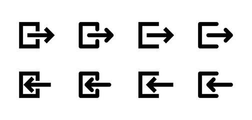 Exit set icons. Linear style. Vector icons.