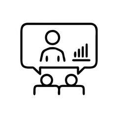 Presentation on Screen with Audience Icon