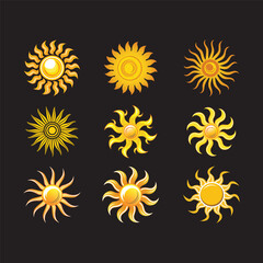 Sun icon clipart bundle, Summer Boho Sun sublimation, sun Sunset Sunrise design