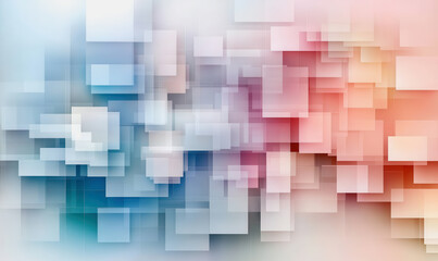 Pastel geometric design, blocks, overlapping, soft pink, blue, cream tones, abstract pattern