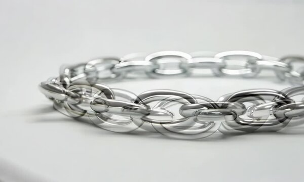 Shiny silver bracelet on white background, Video