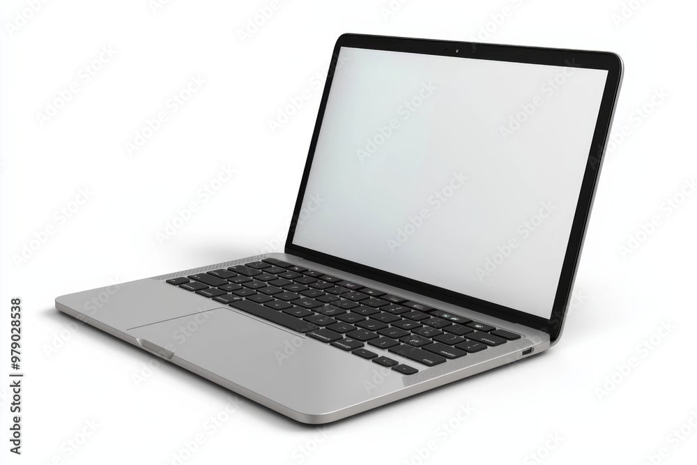 Wall mural laptop mockup on isolated white background created with generative ai