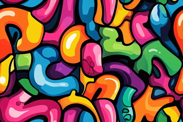 Obraz premium urban culture street art design vibrant bold graffiti abstract colorful background