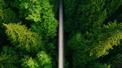 A wide-angle photo of the Capilano Suspension Bridge in Vancouver, British Columbia, shot from...