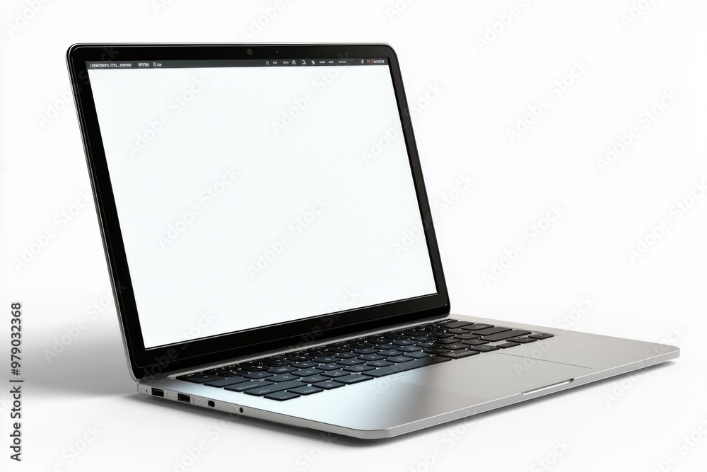 Wall mural laptop mockup on isolated white background created with generative ai