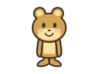 笑顔で正面を向くくまさんのイラスト
