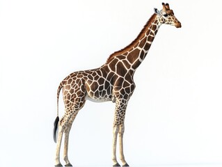 Naklejka premium Giraffe on White Background