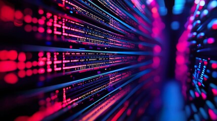 A close-up of an open data storage system, with rows and columns filled with colorful digital tools, representing the vast collection of wisdom that can be shaped by AI technology