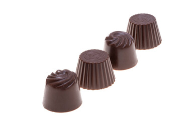chocolate candies isolated