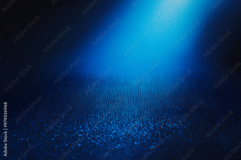 Wall mural blue gradient background grainy glowing blue light on dark backdrop noise texture effect banner head