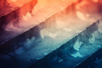 Vintage grainy texture with warm to cool gradient.