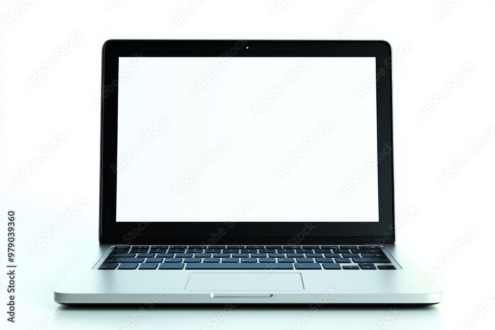 Wall mural laptop mockup on isolated white background created with generative ai