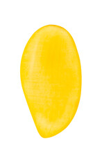 Yellow Mango slices, cutout, full depth of field.