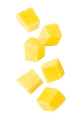 Falling Cube Mango, cutout, full depth of field.