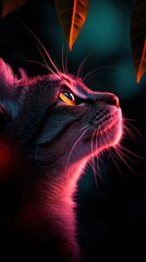 Cat glowing in the dark