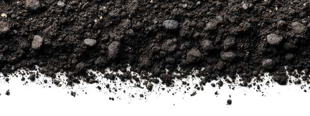 Rich and Textured Dark Soil Against a Subtle Black Background for Natural Aesthetics