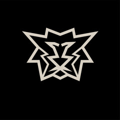 Tiger head logo design vector illustration